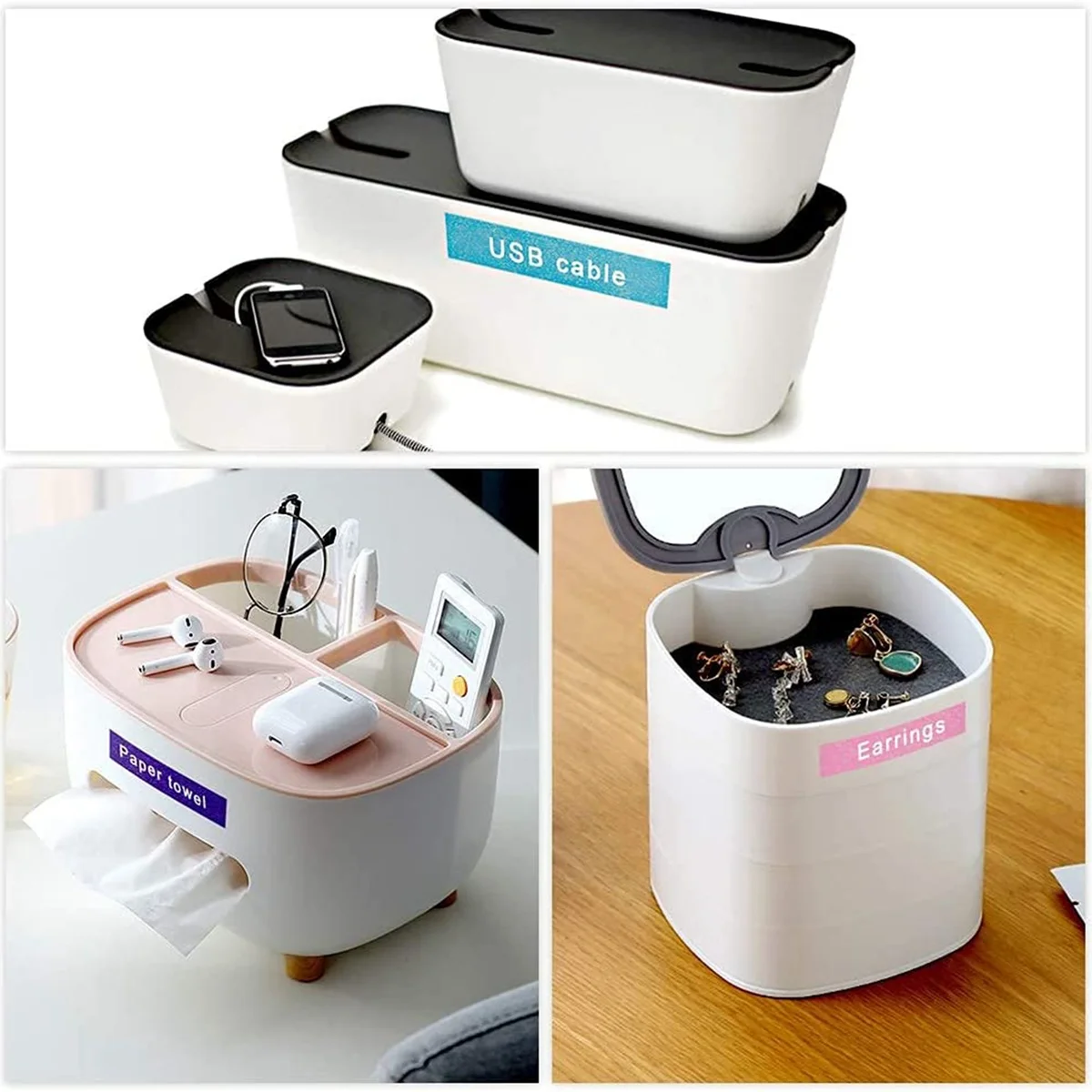 New!!3-Pack For DYMO COLORPOP Label Tape White Print On Blue/Pink/Purple Glitter 12Mm For Label Maker, Label Manager 160 280