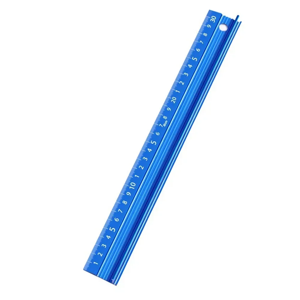 1pc Aluminum Alloy Tool Ruler High Precision AntiSlip Sewing Drawing Tool Engineers Drawing Tool Blue Tool Ruler