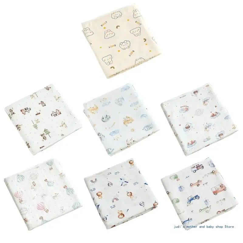 67JC Soft Print Cotton Swaddles Blanket for Newborns Comfortable and Breathab Quilts