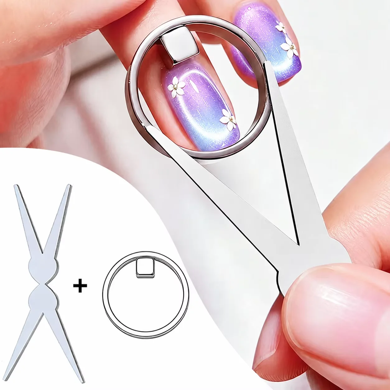 Circular Nail Magnet Cat Eye Gel Black Hole Hollow Cat Eye Magnet Tool Strong Magnetic Ring for 3D Nail Art for Salon Home DIY