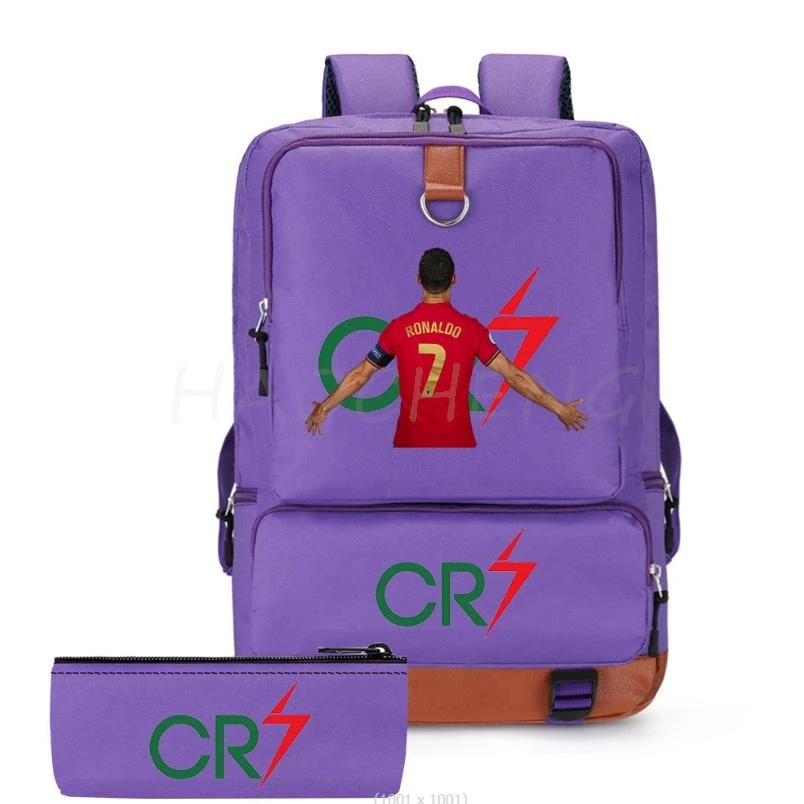 Hot CR 7 Backpack 2Pcs Waterproof Backpack Casual Travel Backpack Women Men Large Capacity Travel Laptop Backpack School Bags