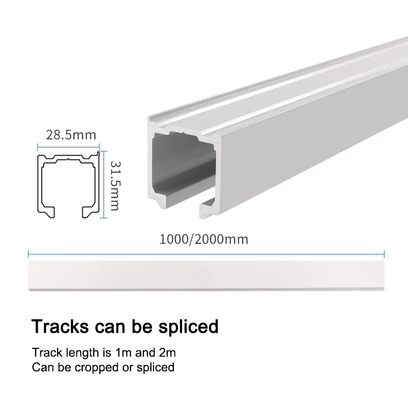 Imagem -02 - Porta de Dobramento do Armário Slides Liga de Alumínio Deslizante Pendurado Roda Slide Ferroviário Kit de Ferragem do Armário Peças da
