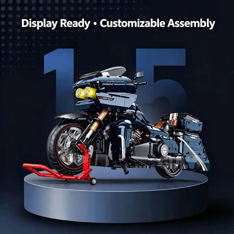 

New 60540 2410pcs Technical 1:5 Highway Gliding Motorcycle Building Blocks Bricks Assembling Model Toys for Boys Birthday Gift