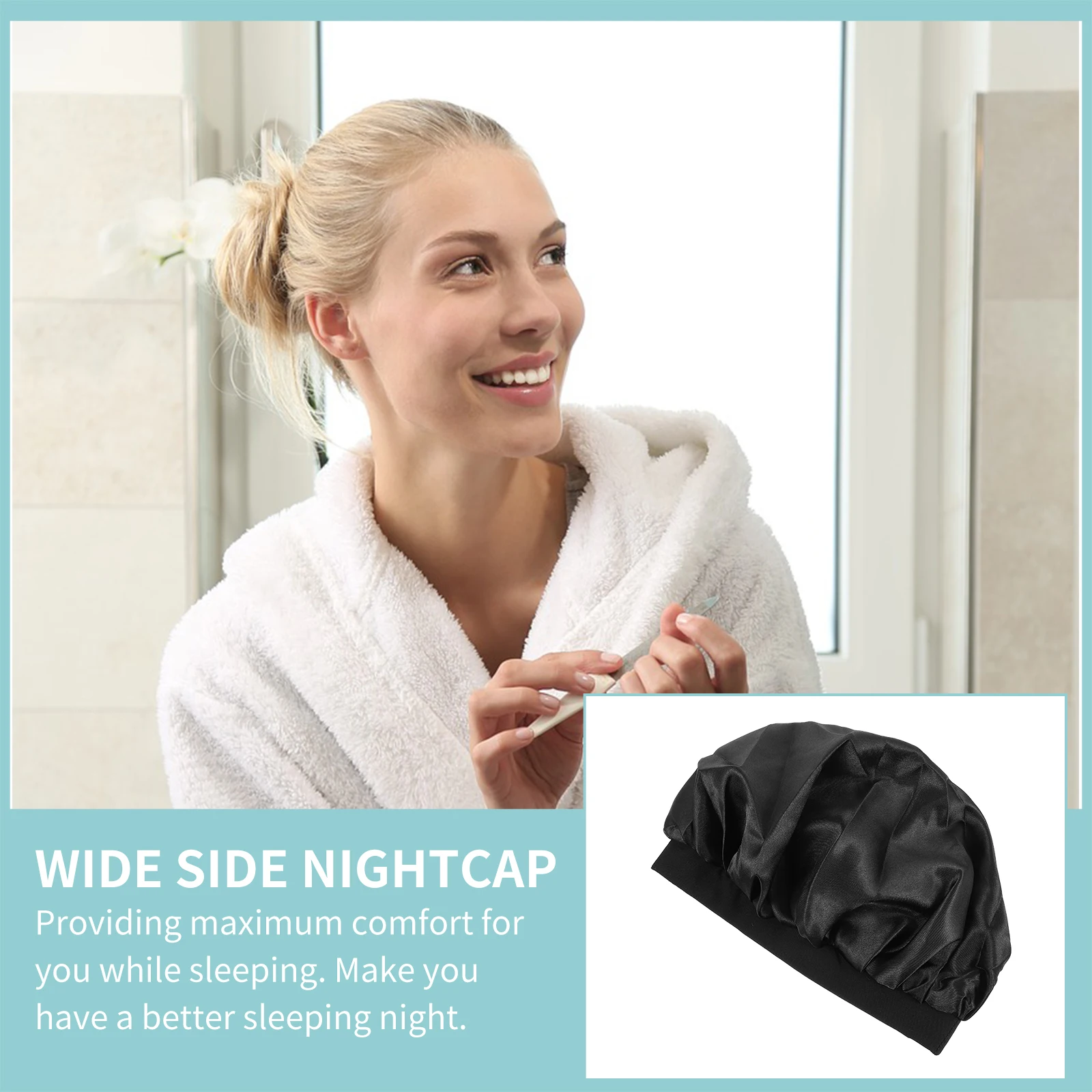 

2Pcs High Satin Headband for Sleep Bath Wide Side Wide Side Wrap Hair Accessory Soft Comfortable Hat