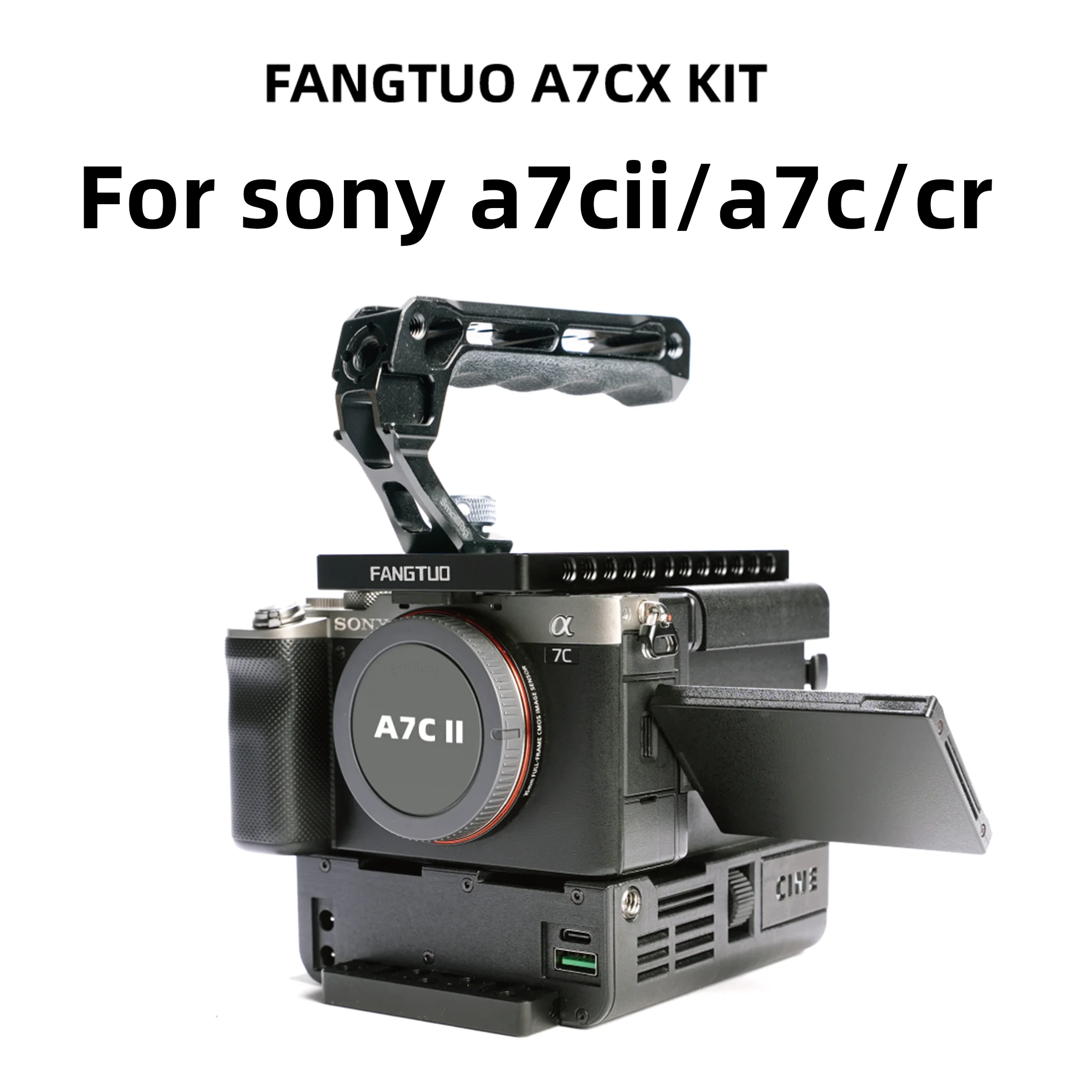 

Fangtuo A7CX For Sony A7C/A7CII/A7CR Enhanced Camera Cage Integrates heat dissipation, power supply and expansion all in one Kit