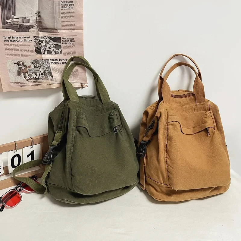 

vintage school bag for commuting, solid color student backpack, aesthetic hippie Y2K backpack for women and girls.