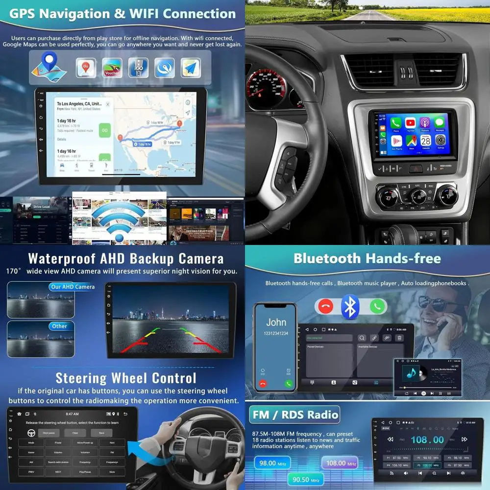 

4+64G 7inch Android 14 Car Radio Stereo for GMC Acadia 2013-2017,for Chevrolet Traverse 2013-2017,for Buick Enclave 2013-2017 Ca