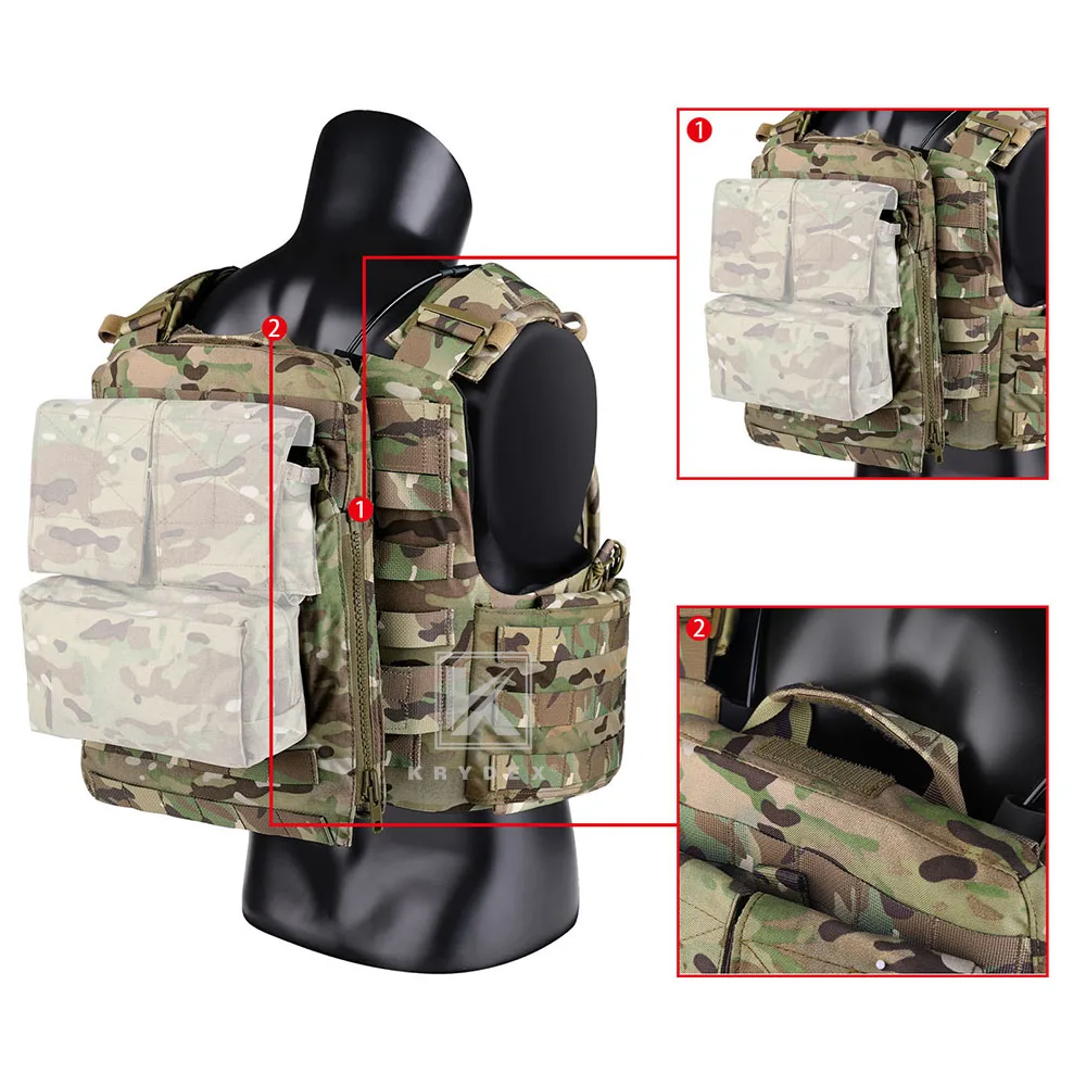 KRYDEX Tactical  Vest MOLLE Plate Carrier Heavy Duty Body Armor Airsoft Army Paintball Combat Protective Camo Vest Accessory