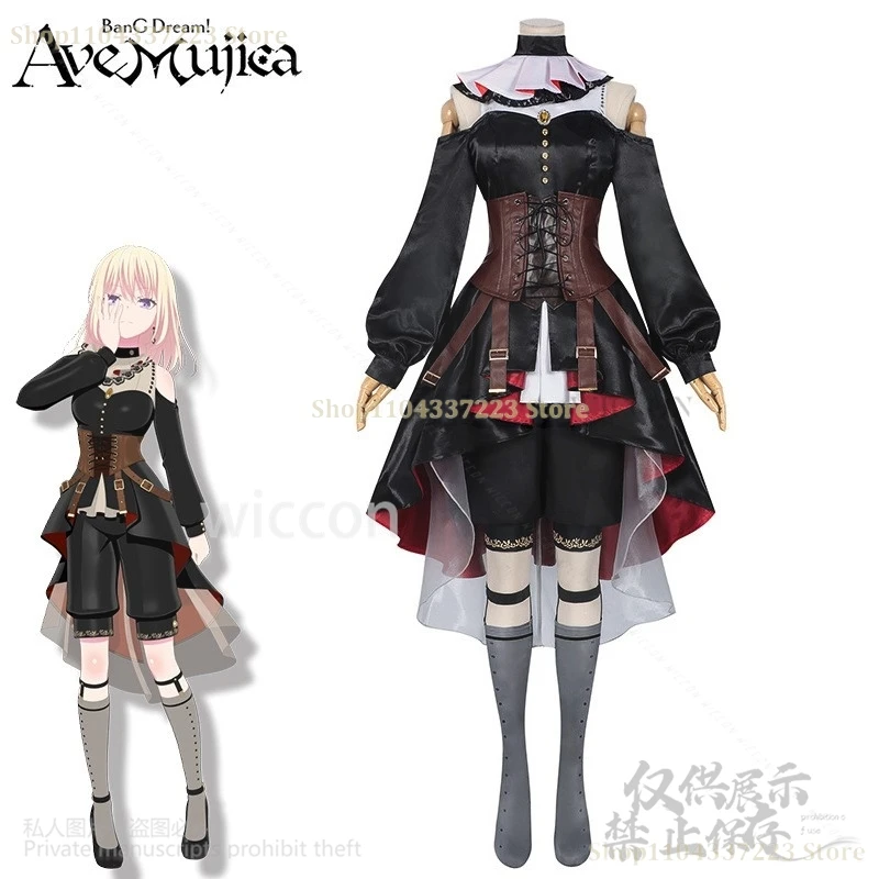 Anime Game BanG Dream! Cosplay Misumi Uika Costume Lolita Dress Wigs For Girls Woman It's MyGO!!!!! Gothic Style Cos Customized