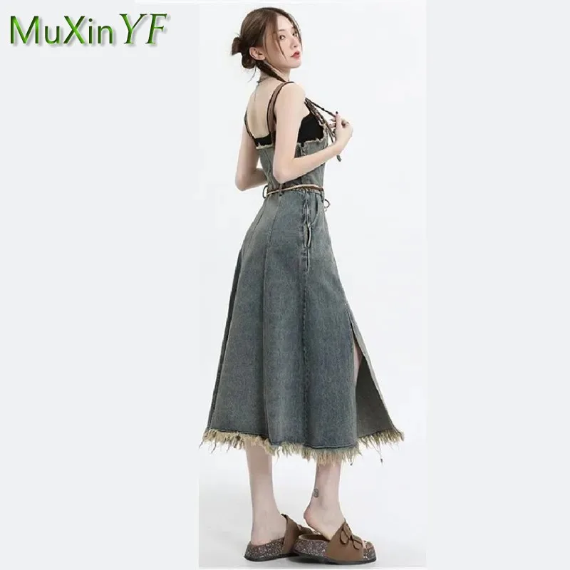 Women's Summer New In Dress Matching Set 2025 Korean Elegant Sunscreen Chiffon Shirt+Cowboy Strap Skirt Two Piece Female Suit - Image 5