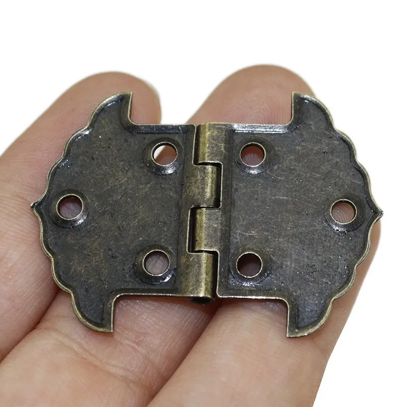 10Pcs Flower Iron Hinge Hardware Gift Box Wooden Link Buckle Square Hinge 30*41mm