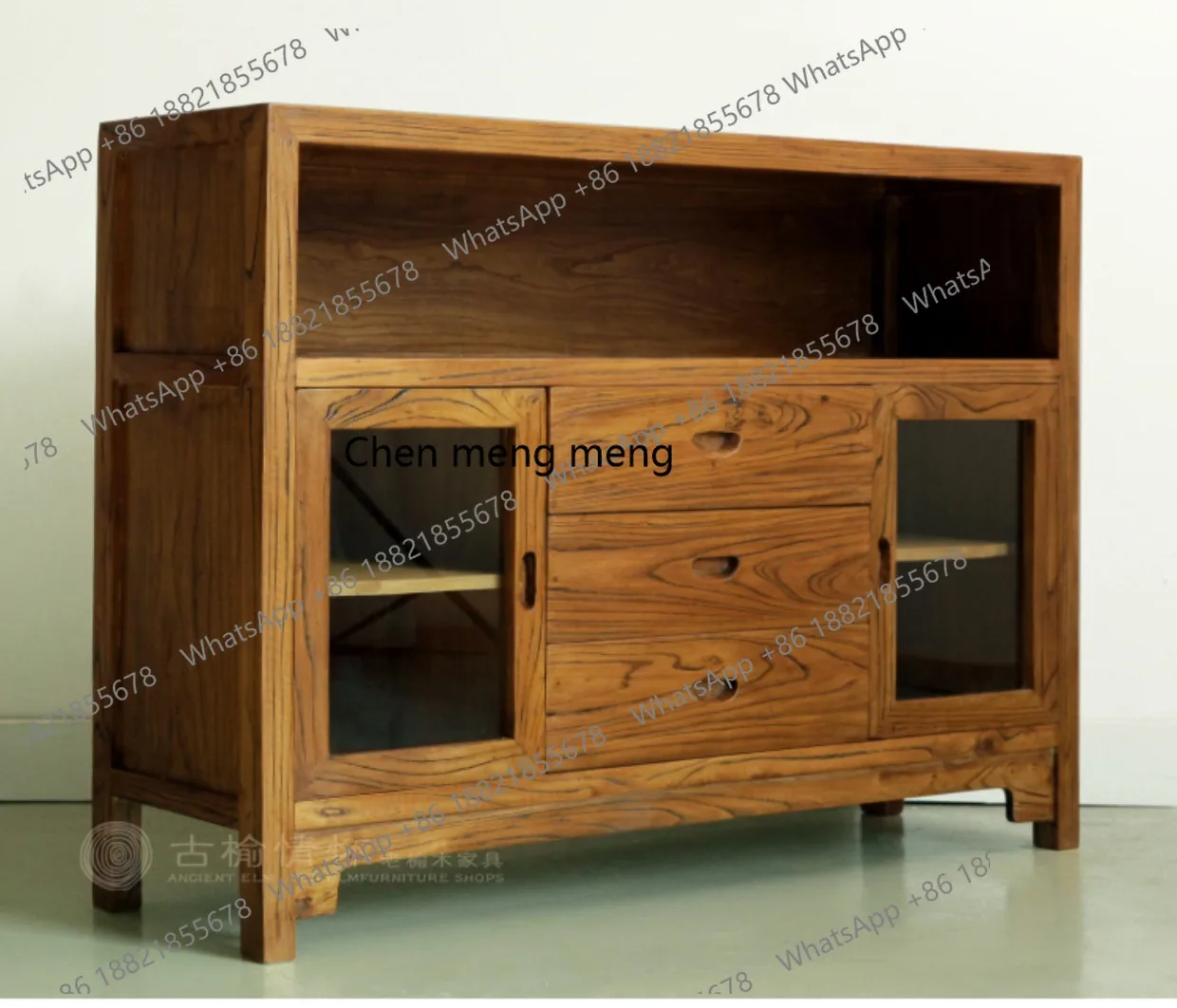 

Furniture Modern Fashion Sideboard Cabinet Solid Wood Storage Dining Room Bowl Cabinet Side Multifunctional