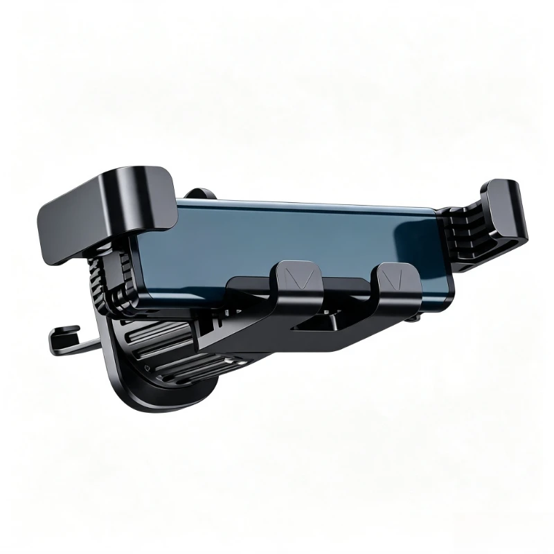 Gravity Auto Clamp Handyhalterung für die Lüftungsschlitze, stabile dreieckige Struktur, universell für iPhone und Android, für den Einsatz im Autoinnenraum.