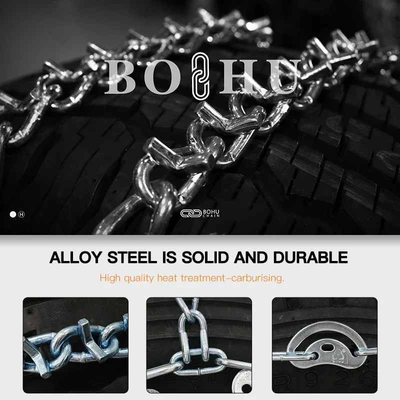 BOHU snow chain for truck snow chains with V-bars 11r 22.5 tire snow chains truck