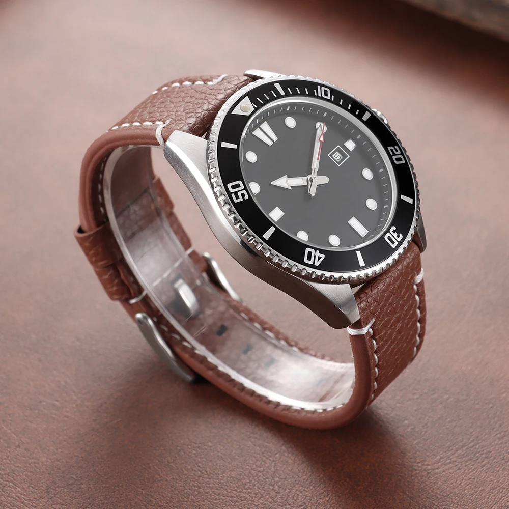Leder-Uhrenarmband mit Litschi-Muster 18mm 20mm 22mm 24mm Armband für HUAWEI WATCH GT4 5 Pro Ersatz Universelle Weiche Uhrenarmbänder – Detail 9