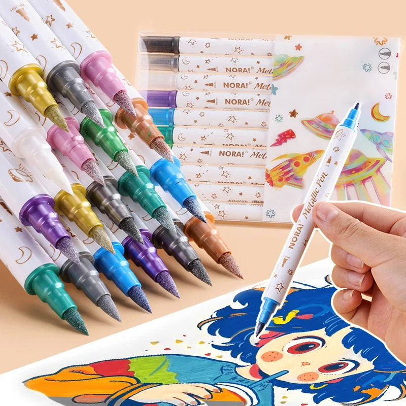 

10 шт., двусторонний маркер, маркер с двойным наконечником, детский художественный набор для раскрашивания карточек, изготовление пластика для скрапбукинга