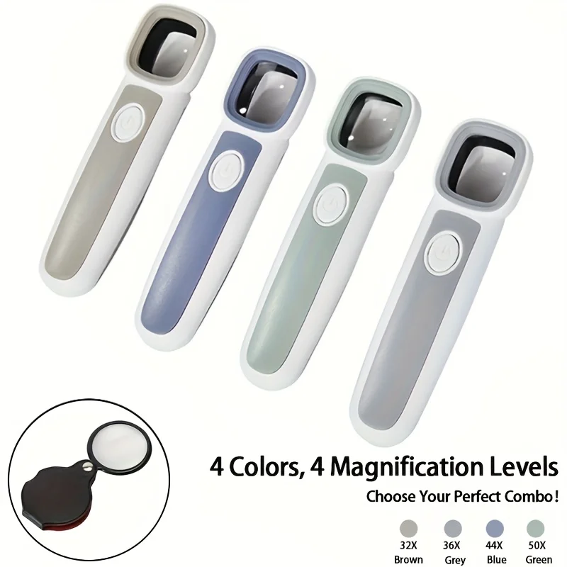 

Ручные портативные увеличительные стекла со светодиодной подсветкой и УФ-излучением для оценки ювелирных изделий, сбора монет и чтения, подходят для пожилых людей