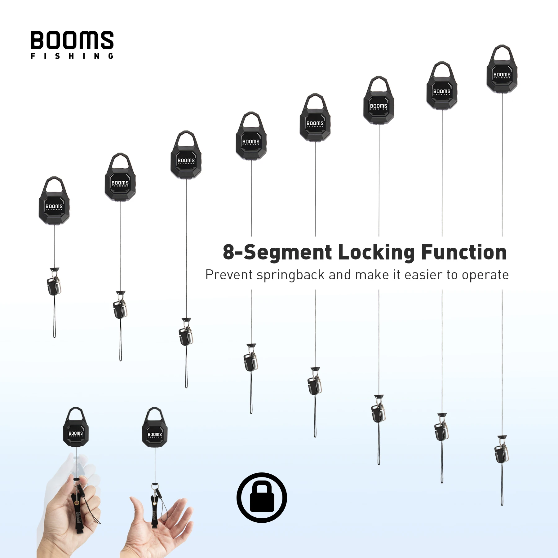 Booms Fishing Locking Retractable Keychain RG4 Fly Fishing Retractor Retractable Gear Tether Fishing Tools Accessories – Detail 4