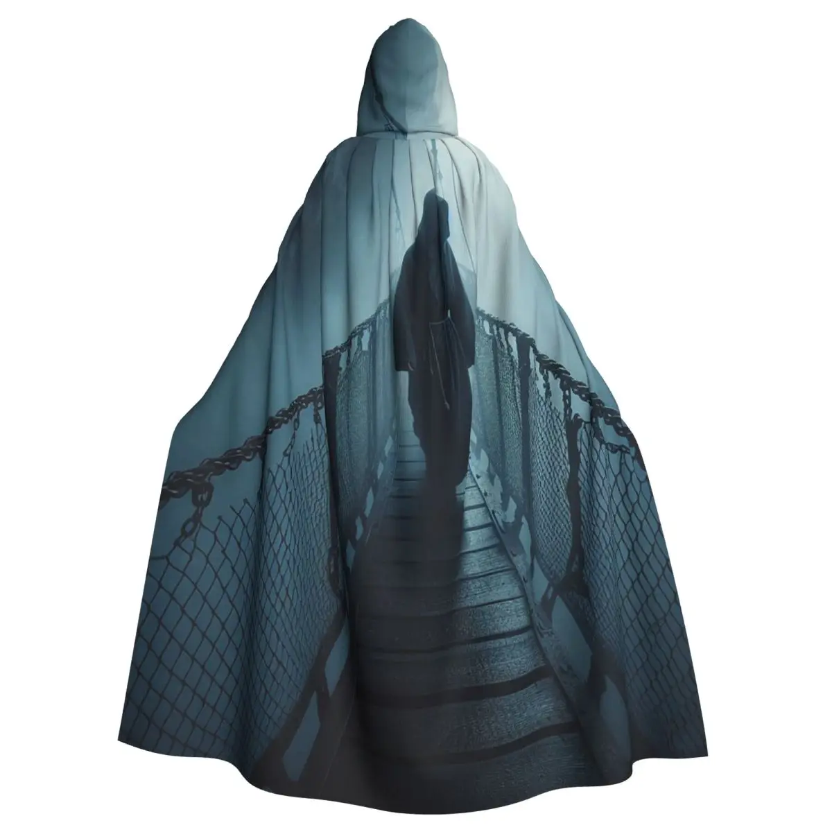 

Shadowy Cloak with Creepy Bridge Imagery for Halloween Cosplay Unisex Adult Cloak with Hood Long Witch Costume Cosplay