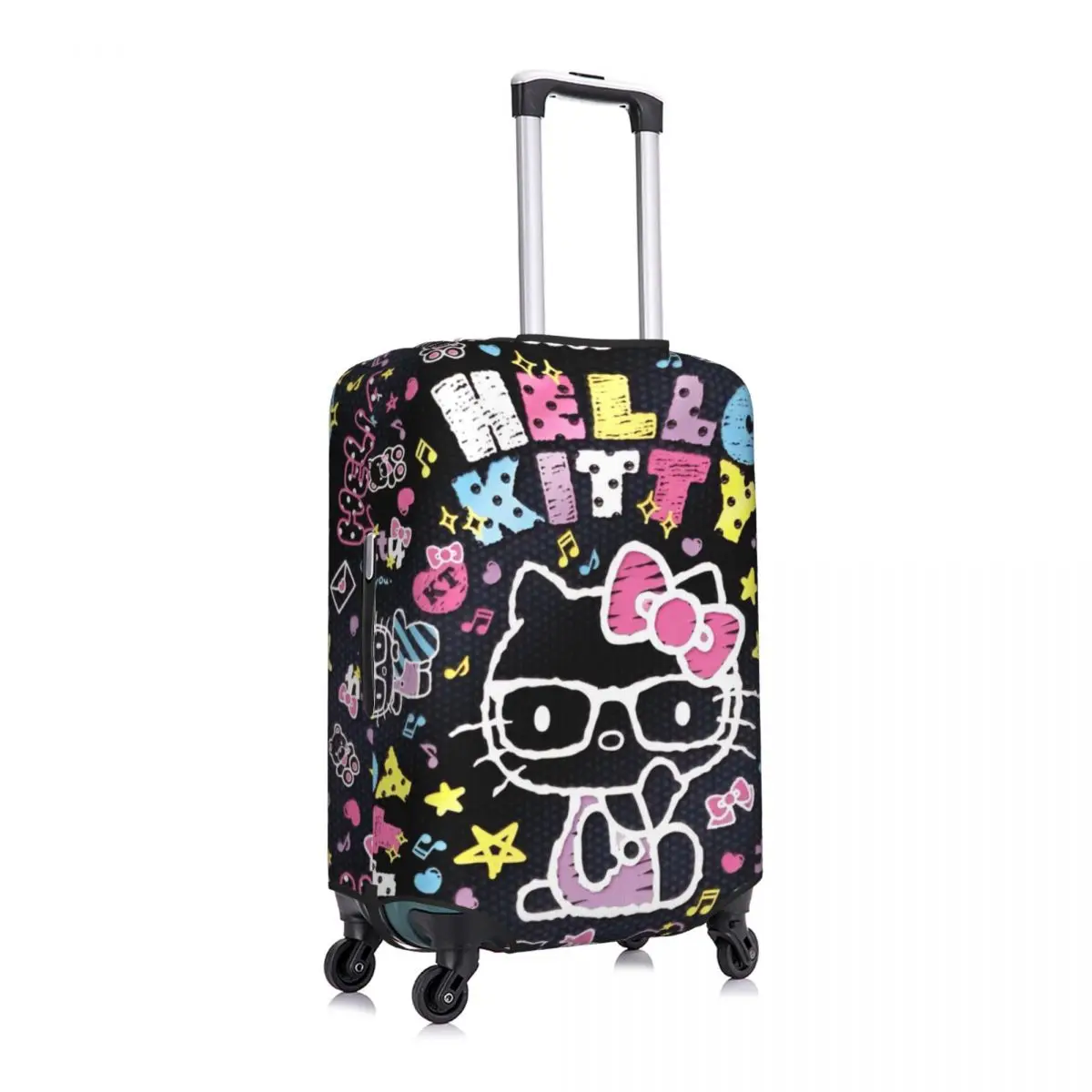 غطاء حقيبة هالو كيتي جرافيتي، غطاء حماية لرحلة الرحلات البحرية، حقيبة أمتعة مرنة للعطلات