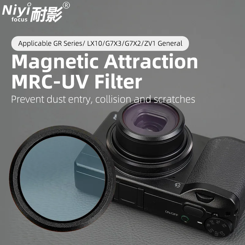 Filtr UV CPL ND16 ND64 STAR 1/4 Czarny Filtr Metalowy Magnetyczny do Aparatów Ricoh GR2 GR3 GR4 Canon G7x3 G7X2 Sony ZV-1 — zdjęcie produktu 3