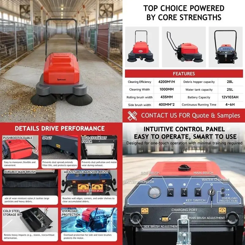 Factory direct sales cost-effective commercial hand-push sweeper with vacuum function Industrial sweeper