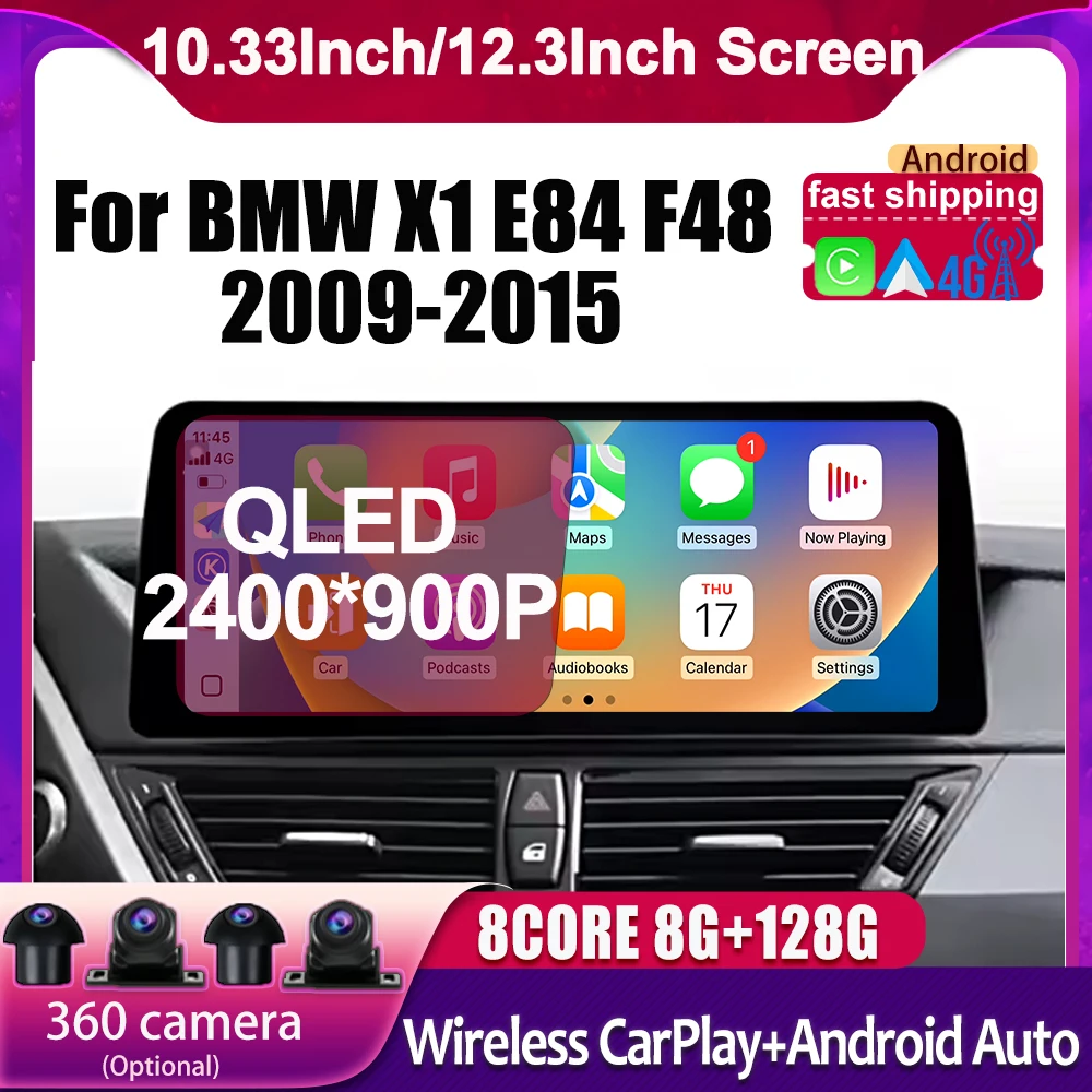 

Car Radio For BMW X1 E84 2010 2011 2012-2015 Android 14 Car Accessories Carplay Monitor Multimedia Speacker Radio Player WIFI