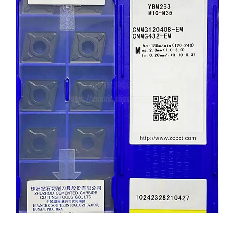 ZCC CNMG120408-EM YBM253 YBG302 YBG102 YBM153 sisipan balik karbida disemen berlapis untuk baja
