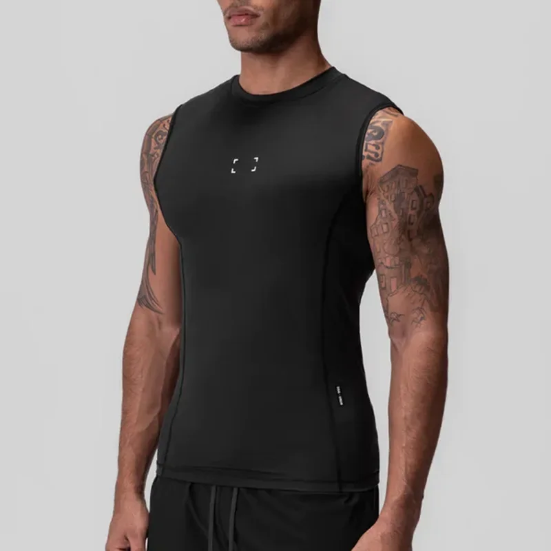 Men's Summer Compression Tank Top Gym Fitness Clothing Quick Dry Sleeveless Shirt Singlets Running Workout Tights Casual Vest