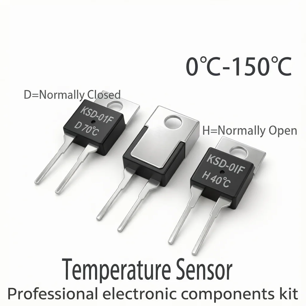 KSD-01F Thermal Switch H D 0 5 10 15 20 25 30 35 40 45 50 55 60 65 70 75 80 C Degrees NC NO Temperature Sensor Thermostat Fuse