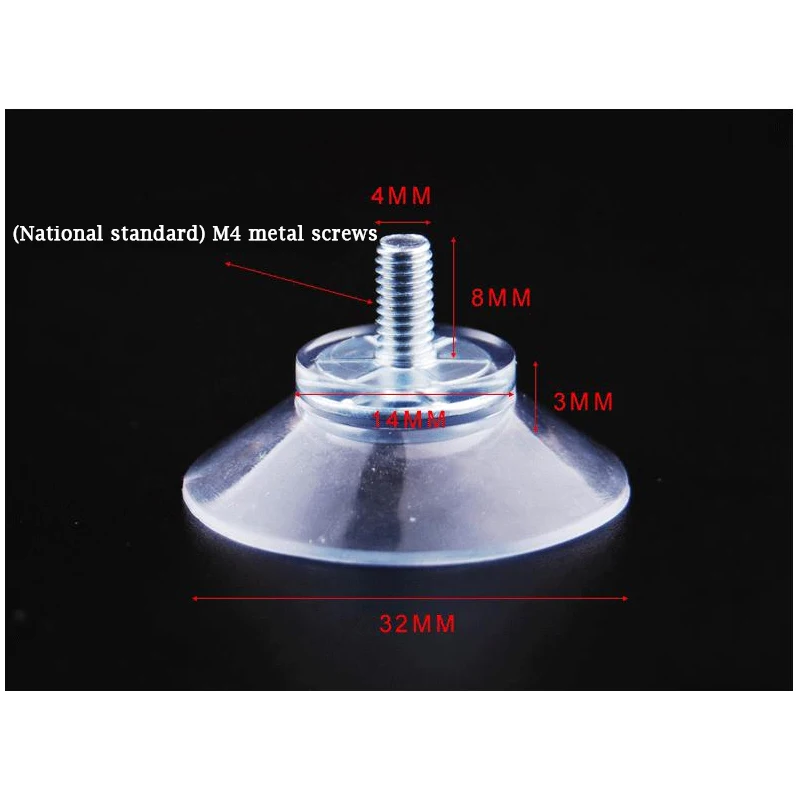 Suction Cup Hooks with Screw Nut 40 mm Clear Sucker Pads Strong Adhesive Suction Holder for Car Glass Bathroom Wall Door