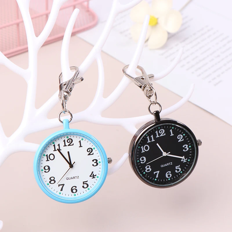 Zakhorloges Nurse Pocket Watch Sleutelhanger Fob Klok Met Batterij Arts Medische Vintage Hanger Horloge Examen Horloges