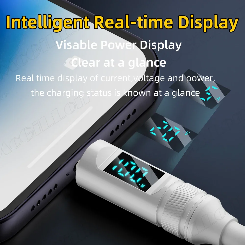 LED Display USB3.2 10Gbps USB C to USB-C ThunderBolt 3 Cable 100W 5A Type-C Cord For iPhone 15 MacBook Pro Samsung Xiaomi Huawei