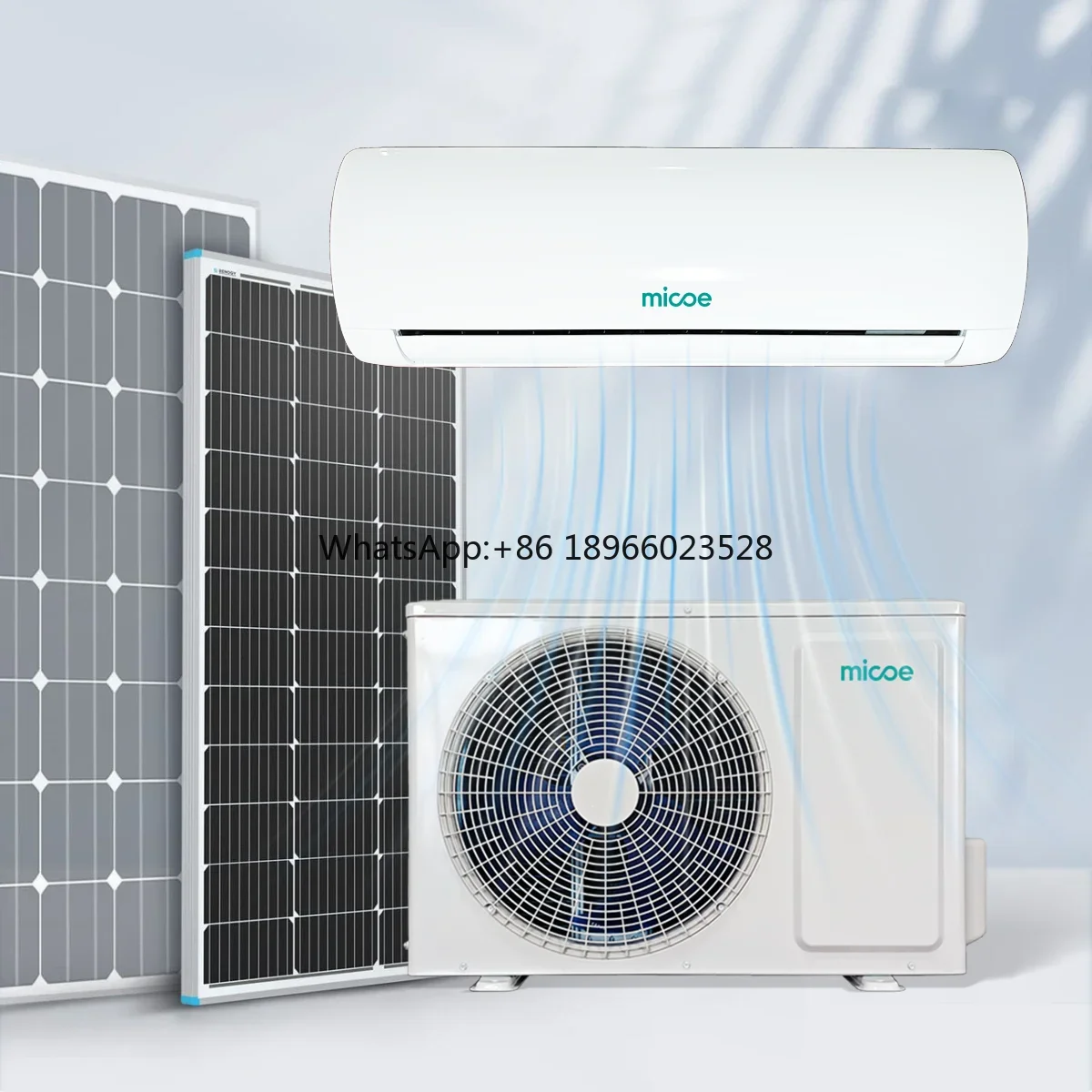 Micoe OEM Installed Wall-mounted AC DC Split Solar Powered Air Conditioner PV Panel Solar Cell Air Conditioner for cooling