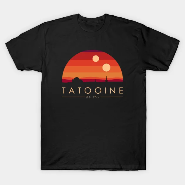 2022 Men Summer Black Street Fashion Hip Hop Star Tatooine Vintage War T-shirt Cotton Tees Short Sleeve Tops