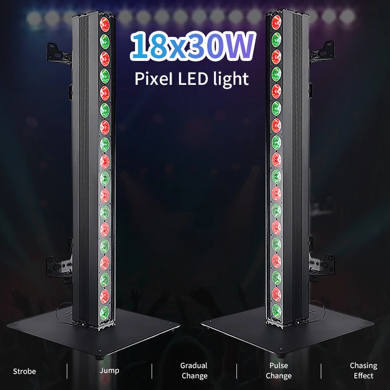 DMX 18x30W pixel RGBWAUV/RGBW LED wall washer strip with base suitable for DJ wedding stage effects