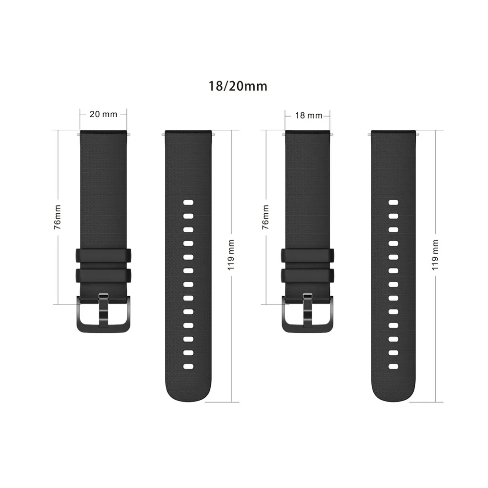 BEHUA Silikon-Armband, Silikon-Armband, Schnellverschluss-Armband, 18 mm, 20 mm, 22 mm Breite, Ersatzzubehör