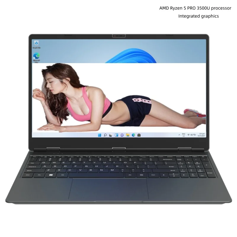 كمبيوتر محمول للألعاب عالي الجودة مقاس 15.6 بوصة بسعر الجملة معالج Amd Ryzen 5 Pro 3500U باللغة الإنجليزية بالحجم الكامل ولوحة مفاتيح للأعمال الراقية