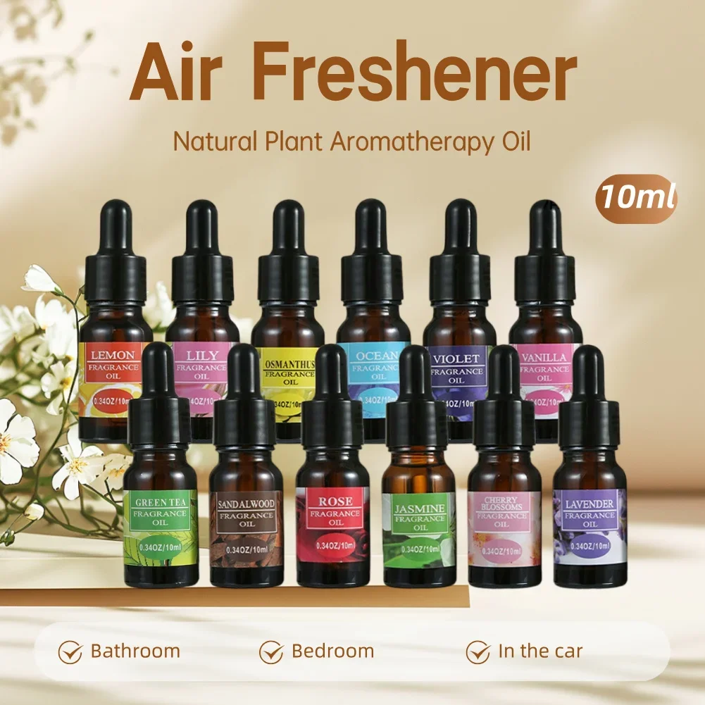 Air Freshener Deodorant Bathroom Air Fresh Essential Oil Purifier Fragrance Car Aromatherapy Diffuser with Dropper 10ml