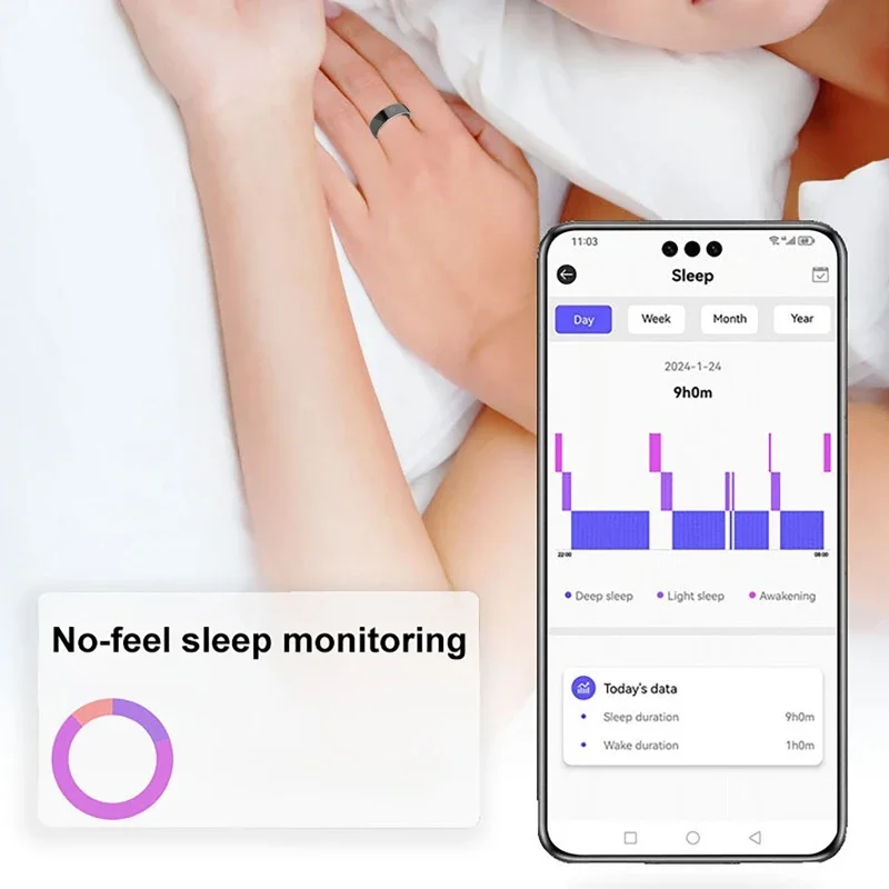 Per Xiaomi Smart Anelli Frequenza cardiaca in tempo reale Monitoraggio dell'ossigeno nel sangue del sonno Sport NFC Controllo accessi intelligente IP68 5ATM Smartring