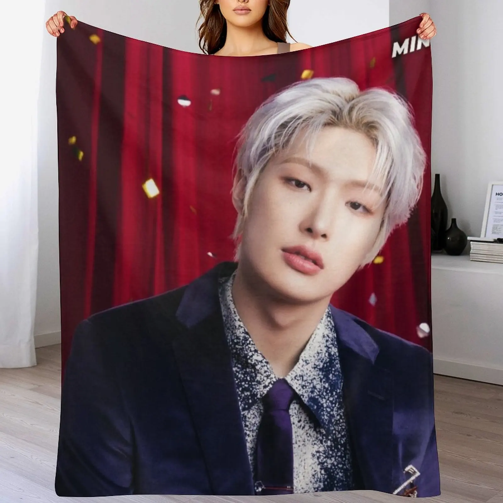 MINGI Birthday ATEEZ KPOP Throw Blanket Decorative Sofas Thermals For Travel Blankets