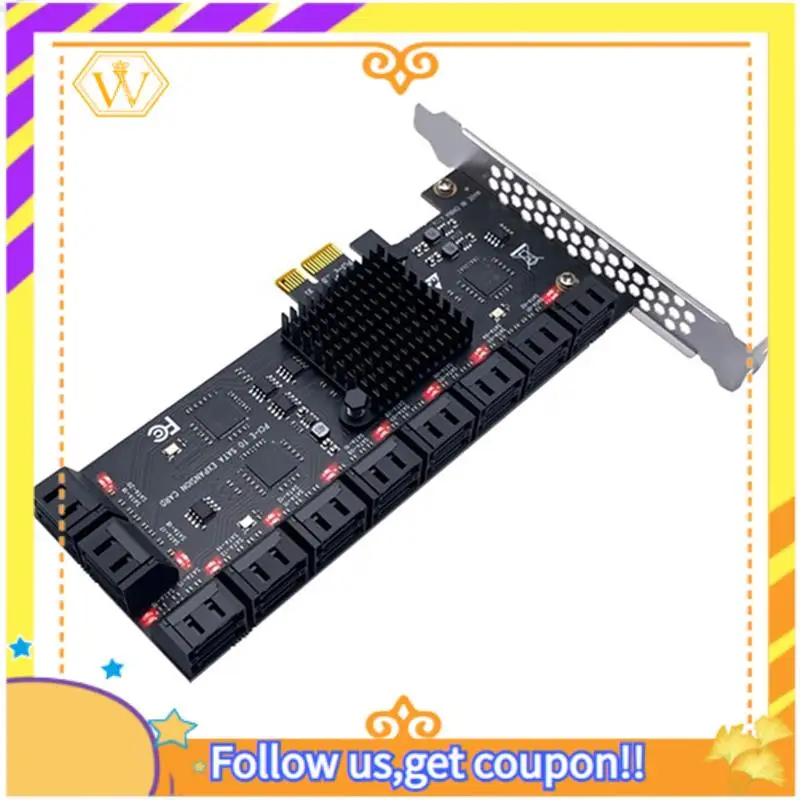 Latest-20 Ports SATA 3.0 Pcie Card Pcie Tosata Controller Expansion Card Support SATA 3.0 Devices