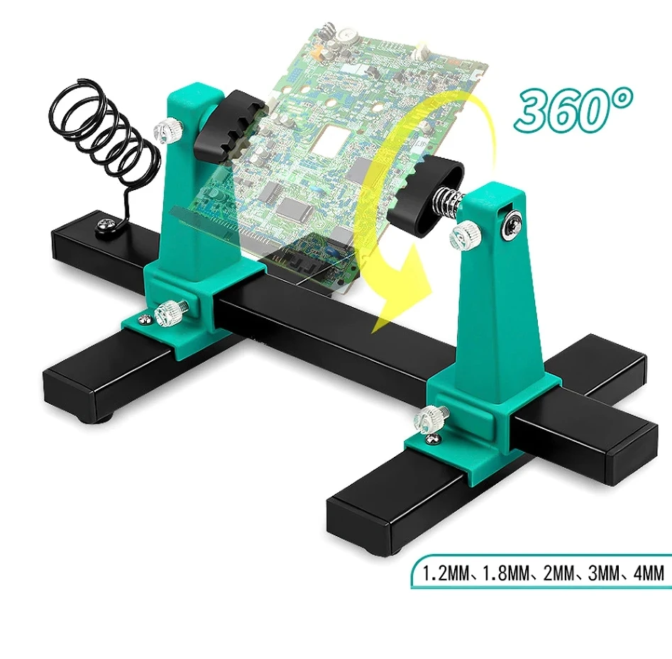 Circuit Board Holder Stable Adjustable PCB Welding Bracket Auxiliary Clamp Repair Tool Clamping Kit 360° Heavy Duty Base Plate