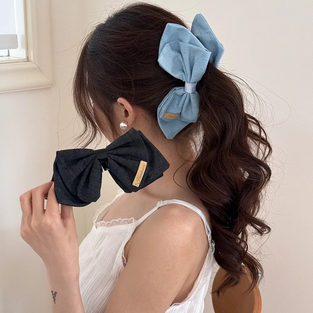 

Korean hair accessories banana clip bow 2025 high ponytail new pin for women girl large leading fashion trendy popular catches