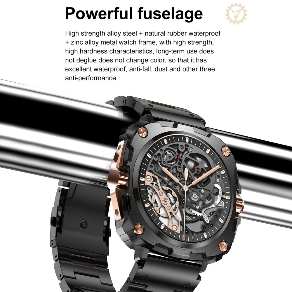 Reloj inteligente para exteriores, pantalla AMOLED de 1,43 ", llamada BT, deportes, Fitness, resistente al agua, memoria de 128M, salud, música, batería de 400Mah