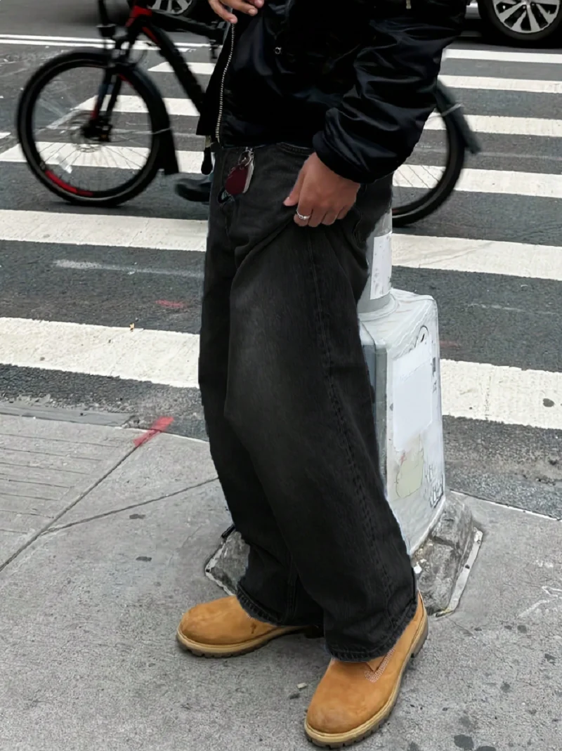 بنطال جينز رجالي فضفاض مناسب، متعدد الاستخدامات وكاجوال لجميع المواسم #2