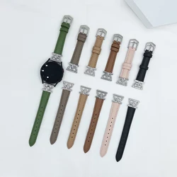 20 22mm Metal+Leather Strap For Samsung Galaxy Watch4 5 6 Active2 bend for huawei watch GT4/GT/2e/pro 42/46mm Replacement Strap