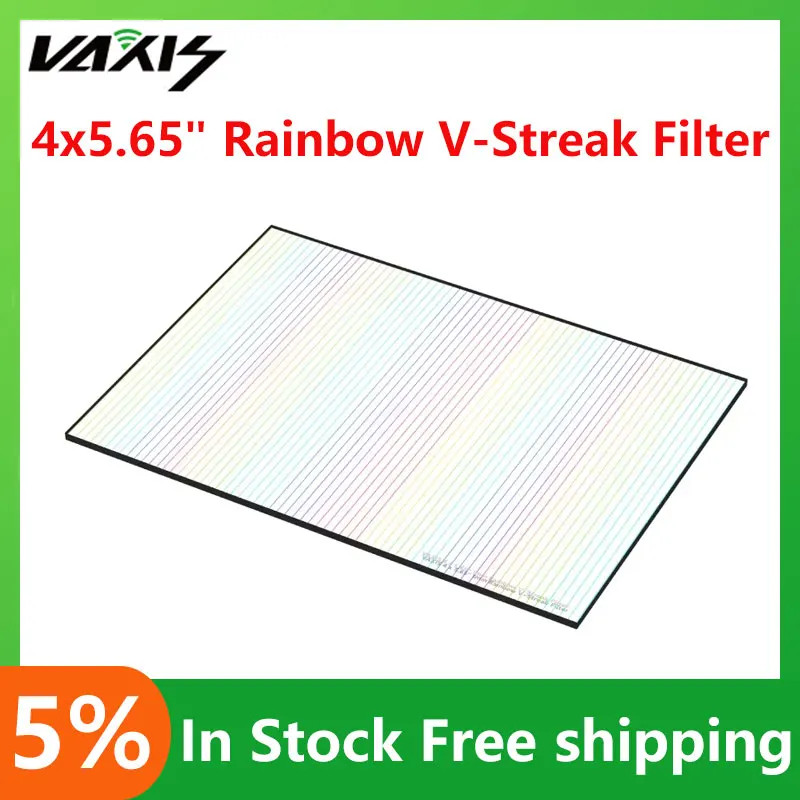 VAXIS VFX Rainbow V Streak Filter 4*5.65 inch 1mm/2mm/3mm Optical Clarity 6 Colors Streaks for Photography Light Lamp