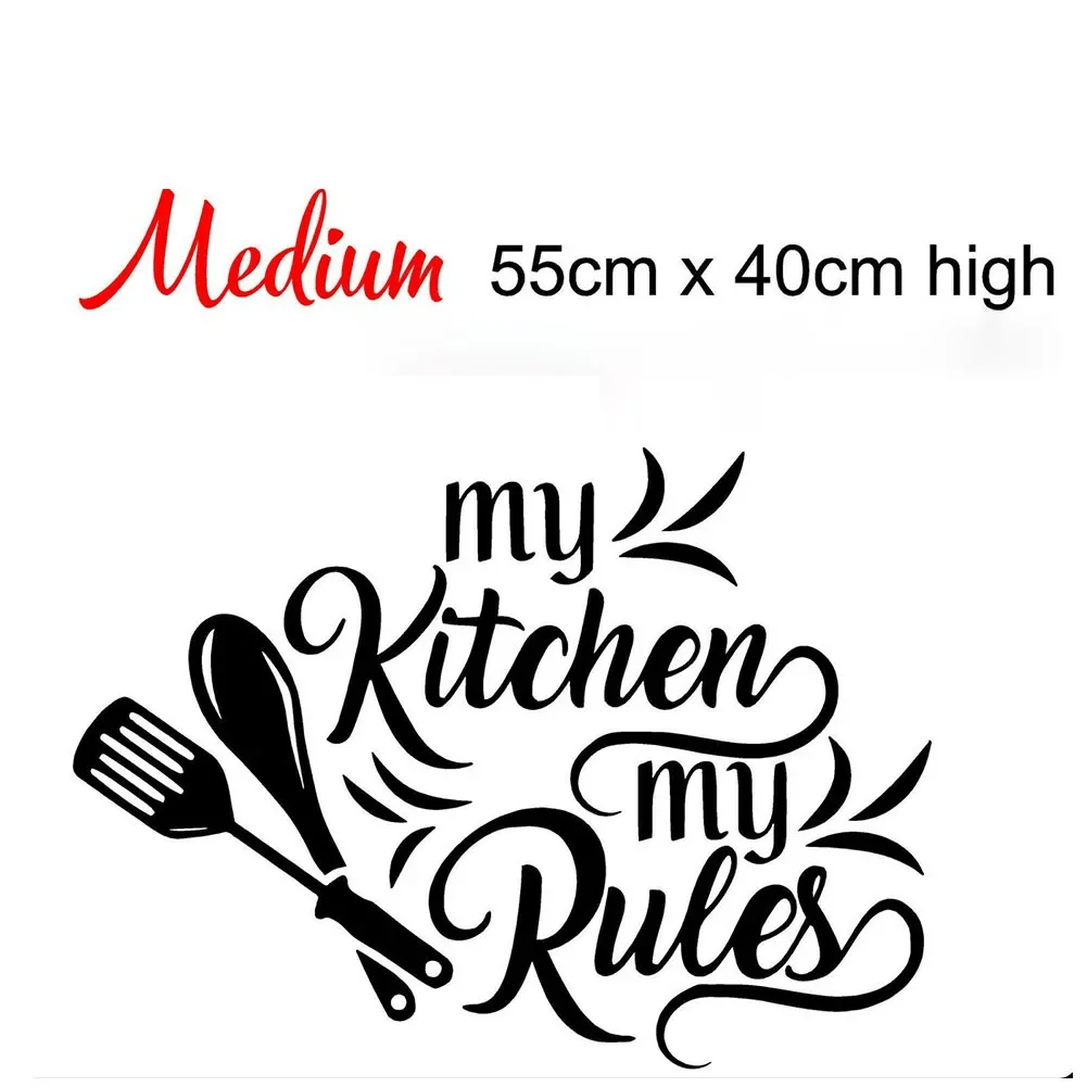 Customize Your Kitchen with My Kitchen My Rules Stickers Easy DIY Application Removable Vinyl Material 55x44cm