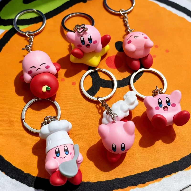Figurine d'action miniature Kirby, personnage de jeu Kawaii, dessin animé, porte-clés portable, cadeau populaire pour filles et femmes, petite décoration